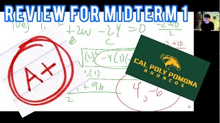 Cal Poly Pomona  Review for Midterm 1 [upl. by Ellenej]