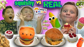 Chases Corner SQUISHY FOOD vs REAL FOOD Challenge 57  DOH MUCH FUN [upl. by Amaral347]