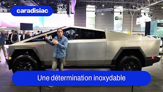 Mondial de lAuto 2024  Tesla Cybertruck  une détermination inoxydable [upl. by Ulrikaumeko]