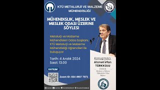 KTÜ METALURJİ VE MALZEME MÜHENDİSLİĞİ ÖĞRENCİLERİ İLE quotMESLEK MÜHENDİSLİK ODAquot SÖYLEŞİSİ [upl. by Shulock]