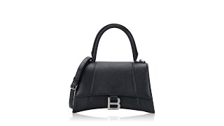 Balenciaga Calfskin Hourglass Small Top Handle Bag Black [upl. by Hsital]