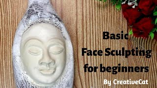 Basic Face sculpting for beginners How to sculpt a face Clay Mural [upl. by Nirok18]