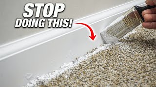 How To Paint Baseboards Over Carpet For SUPER CLEAN Lines DIY [upl. by Natanhoj]