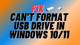 Cant Format USB Drive in Windows 10 [upl. by Rebme]