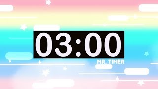 3 Minute Timer with Music for Kids Countdown Videos HD [upl. by Ferneau320]