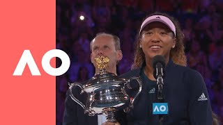 Naomi Osaka championshipwinning speech  Australian Open 2019 Final [upl. by Brainard]