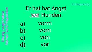 Angst haben vor sich fürchten vor Dativ vor Hunden Verb und Ausdruck mit Präposition Übung [upl. by Sudoeht]