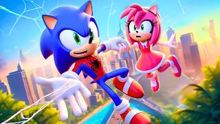 SONIC Turns Into SPIDERMAN amp Rescue AMY From Danger🕸️ Funny Story  Sonic The Hedgehog 3 Animation [upl. by Powe]