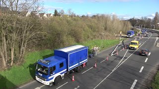 THW saugt Regenrückhaltebecken an DBStrecke leer in Siegburg am 090320 [upl. by Nyraa]