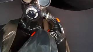 Breath Control With Latex Gasmask [upl. by Amice]