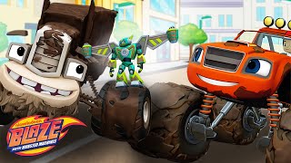 Blaze Helps Gasquatch Buy a Mega Mud Robot 🤖 w AJ  Blaze and the Monster Machines [upl. by Nolyarg601]