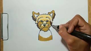 How to Draw a Sad Yorkie Face  Yorkshire Terrier [upl. by Melleta118]