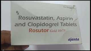 Rosutor Gold 1075 Tablet  Rosuvastatin Aspirin and Clopidogrel Tablets  Rosutor Gold 1075 Tablet [upl. by Aienahs]