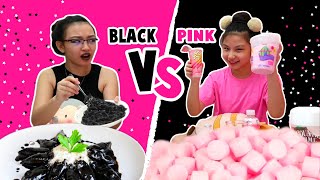 BLACK VS PINK MYSTERY FOOD SWITCH UP CHALLENGE  BLACKIT PINKNIPILIT MAAPRIL FOOL  Aurea amp Alexa [upl. by Vaish]