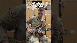 Army Band Guitarist explaining Tritones on guitar guitarlessons army prs musictheory intervals [upl. by Aniaj320]