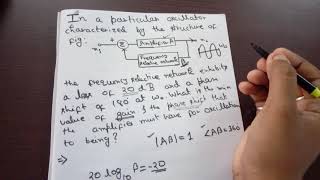 Numerical on Barkhausen criteria [upl. by Henri]