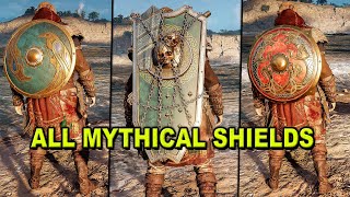 Assassins Creed Valhalla  All Mythical Shields Showcase [upl. by Nalyd898]