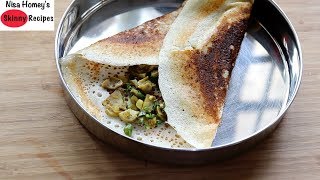 Mushroom Masala Millet Dosa Recipe  Healthy Breakfast Ideas  Skinny Recipes [upl. by Zennas]