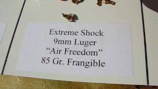 AT2  9mm Luger  Extreme Shock Air Freedom 85 Gr Frangible [upl. by Julee]