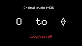 ORDINAL LEVELS NUMBERS 0 TO ENDLESS COPYPASTE [upl. by Vidal]