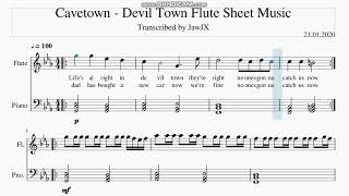 Cavetown  quot Devil Town quot FLUTE VERSION Free Sheet Music Notes Score [upl. by Lyndy]