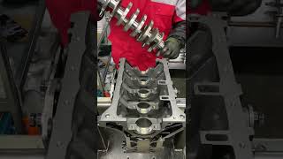 Installing crankshaft and bearing for auto engine  car engine factory [upl. by Ugo]