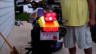 Suzuki DR650 with Yamaha R6 Sequential LED Tail Light [upl. by Aile]