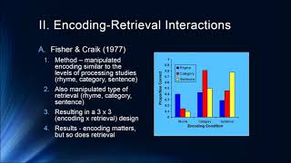 Cognition Lecture 5 4 EncodingRetrieval Interactions in Episodic Memory [upl. by Adair]