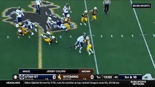 HIGHLIGHTS Utah Statess 2725 win over Wyoming [upl. by Nyrehtac]