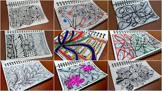 Zentangle Art Patterns Compilation  Zentangle Patterns for Beginners  Doodle Art [upl. by Farron]