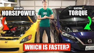 Horsepower vs Torque  Gasoline vs Electric Cars [upl. by Chrissa]