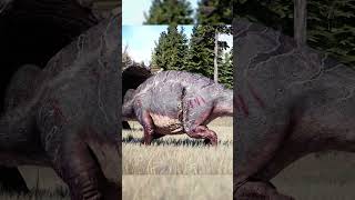 🦖Paleo TREX kills a Paleo TRICERATOPS in JWE2 jurassicworldevolution2 jwe2 jurassicworld dino [upl. by Rolyat]