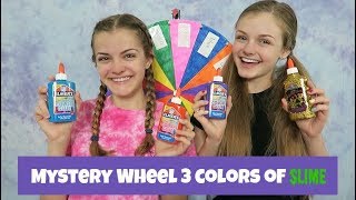 Mystery Wheel 3 Colors of Slime Challenge  Jacy and Kacy [upl. by Gnolb]