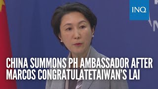 China says summoned Philippine ambassador over Taiwan election comments [upl. by Battista]