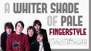 A Whiter Shade of Pale  Procol Harum  TAB Fingerstyle for Guitar [upl. by Akenahc]