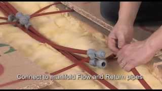 How to install Hep2O underfloor heating Modular Wood system from above [upl. by Drofliw]