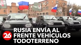 GUERRA RUSIA  UCRANIA  El gobierno ruso entregó cientos de vehículos todoterreno al frente militar [upl. by Letisha]