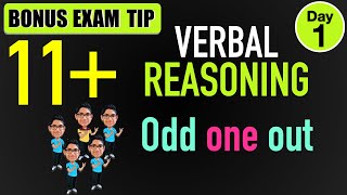 Day 1 11 plus verbal reasoning  odd one out  😱BONUS EXAM TIPS 😱  shorts Lessonade [upl. by Inobe]