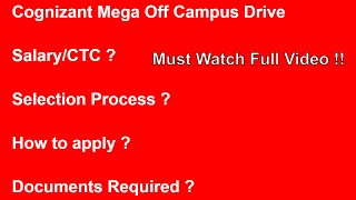 Cognizant Mega Off Campus Drive For Freshers Candidates  CTC is 675 LPA  Off Campus Placement [upl. by Alger]