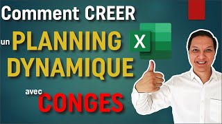 Comment Realiser un Calendrier dynamique Excel avec jours de conges 22 [upl. by Elleryt]