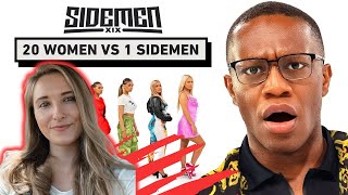 reacting to 20 WOMEN VS 1 SIDEMEN DEJI EDITION [upl. by Assenev]