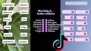 Whos most likely to Zodiac sign🔥Rand edition🔥Tiktok [upl. by Henryetta]