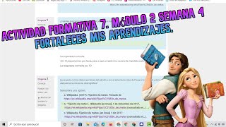 ✨Módulo 2 Semana 4 Actividad Formativa 7quotFortalecer mis aprendizajesquot✨ [upl. by Allekram]