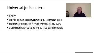 19 International Law Course Prof Schabas Jurisdiction and Immunities 2 [upl. by Rist]