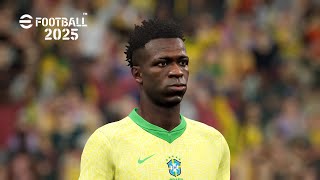 eFootball 2025  Brazil v Uruguay  WC 2026 Qualifiers  Round 12  v410  PC 2k [upl. by Newnorb]