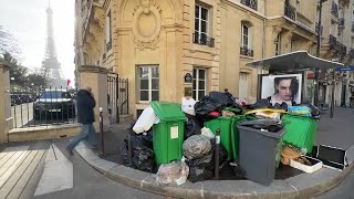 Paris tourists dismayed by piles of trash amid strikes [upl. by Rancell124]