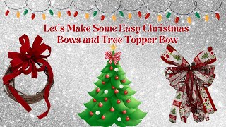 Let’s Make Some Easy Christmas Bows and a Tree Topper Bow Crafting with Hard Working Mom [upl. by Duile516]