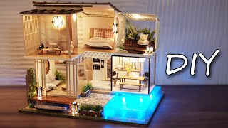 DIY Miniature Dollhouse Kit  Elegant amp Quiet With Garden Villa Design  Relaxing Satisfying Video [upl. by Vivle586]