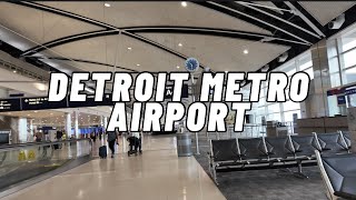 Detroit Metro Airport  McNamara Terminal  4K Walking Tour [upl. by Catlaina665]