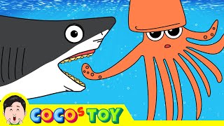 Legendary megalodon and kraken ㅣdinosaurs animation for childrenㅣCoCosToy [upl. by Haron]